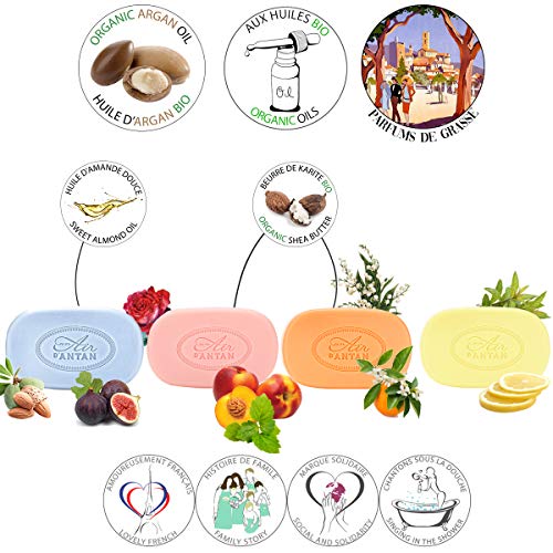 Bath Soap Bars Beauty Gift Set For Women by Un AIr d'Antan/Organic Oils Natural Hand Soap & Body Soap Bars Gift Sets For Women/ 4x 100g/ In A Lovely Tin/Beauty Gift Sets, Mom Gifts From France 2 Bath Soap Bars Beauty Gift Set For Women by Un AIr d'Antan/Organic Oils Natural Hand Soap & Body Soap Bars Gift Sets For Women/ 4x 100g/ In A Lovely Tin/Beauty Gift Sets, Mom Gifts From France