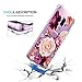KIOMY Clear Case for Samsung Galaxy S9 Plus /S9+, Shockproof Bumper Protective Cell Phone Back Cover with Airbag Corners, 【Hybrid Design】 Hard PC Back with Flexible TPU Frame, Cute Red Floral