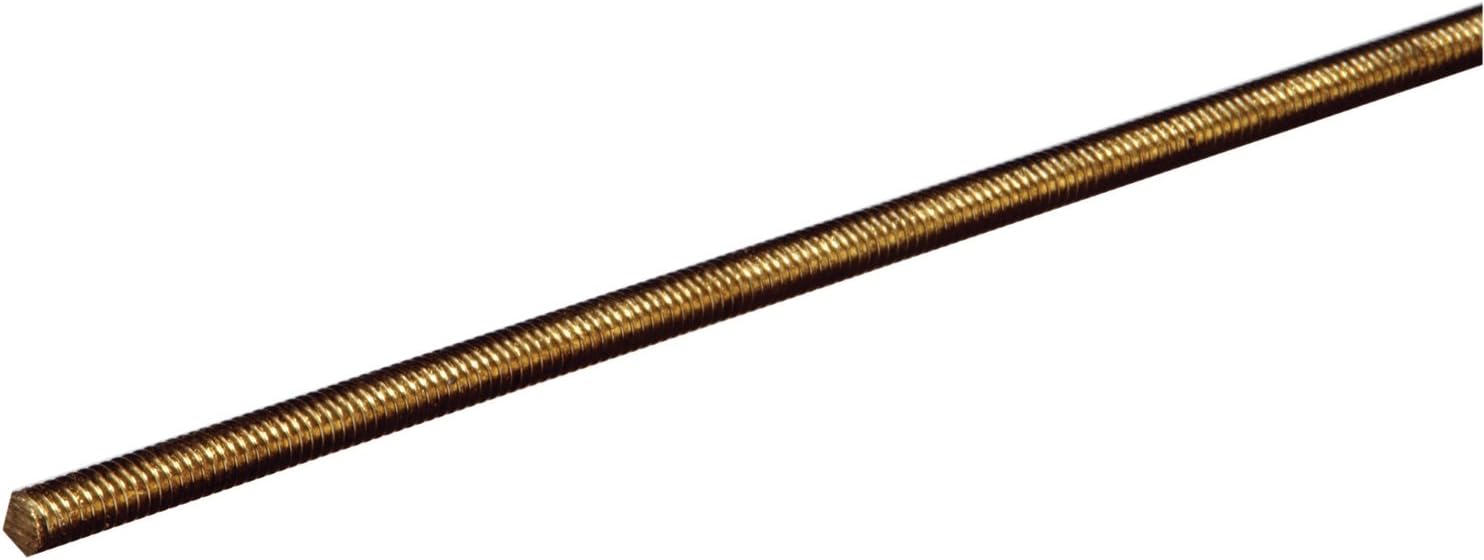 SteelWorks Corporation 11513/12108 3/8"-16 X 12" Threaded Rod NF Brass