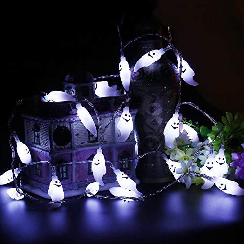 Elitlife Halloween Ghost String Lights, 14.7ft 30 LED Battery Operated Halloween Lights Waterproof White String Lights for Indoor Outdoor Halloween Decorations - Thumbnail 7