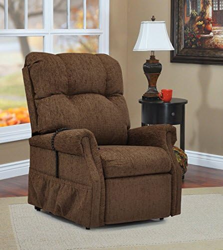 Medlift Wood Living Room Chair Med Lift Dawson Two-Way Reclining Lift Chair - Brown 33.5 X 41.5 X 41.5 Inches Brown