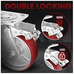 Casters Set of 4 Heavy Duty 6 inch Caster Wheels