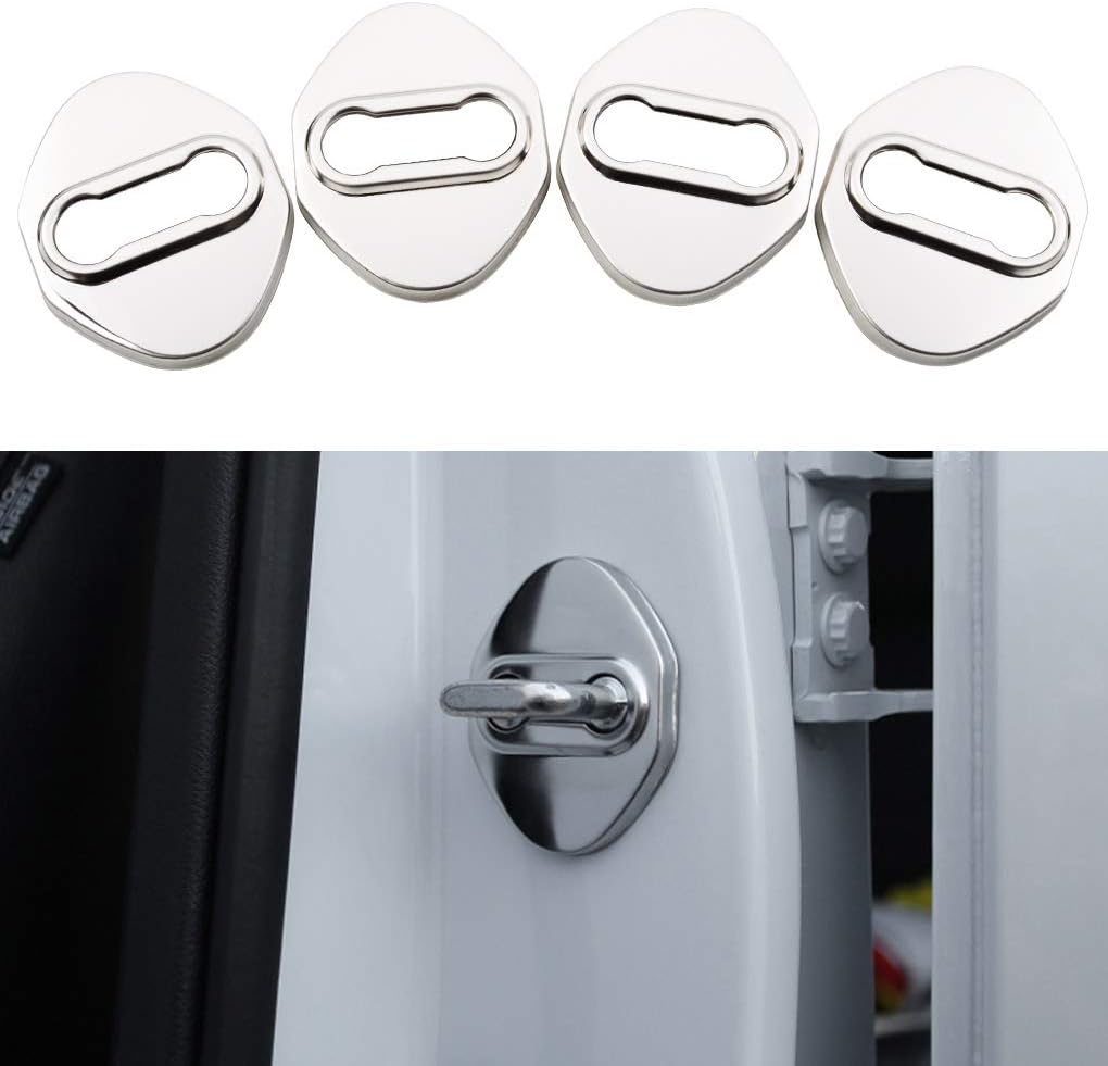 Amazon Com Jinzhao Car Door Lock Latches Cover Protector For For Honda Insight Pilot Civic Hatchback Odyssey Cr V Accord Hr V Passport Fit Clarity Car Pack Of 4 Stainless Steel Door Lock Cover Bright Silver