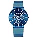 Mens Watch Deep Blue Ultra Thin Wrist Watches for Men Fashion Waterproof Dress Stainless Steel Band