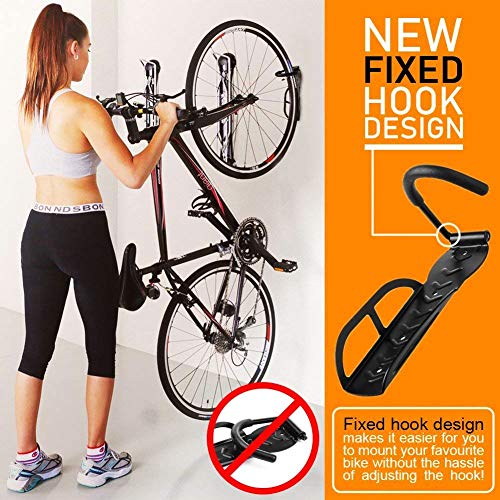HOMEE Bike Rack Garage 1 Pack Bike Wall Mount Vertical Bike Hooks