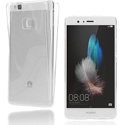 delightable24 360° Cover for Huawei P9 Lite for all-round protection 2 in 1 TPU silicone Cover Double Case - Transparent
