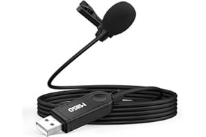 MillSO USB PC Microphone Plug & Play USB Lavalier Microphone Omnidirectional External Clip-on Mini USB Microphone for Compute