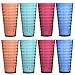 Splash 28-ounce Multi Color Plastic Cup Tumblers | Set of 8 in 4 Assorted Colors