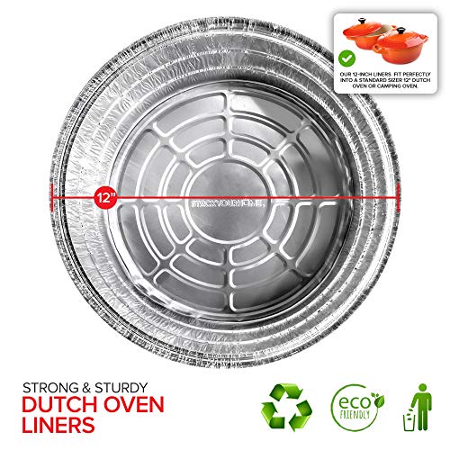Dutch Oven Liner (12 Pack) 12" Disposable Dutch Oven Foil Liners