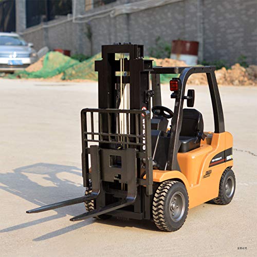 Ailejia 8 Channel RC Forklift Truck Vehicle HuiNa Remote 2.4Ghz 1/10 Alloy Forklift Toys LED Light Engineering Car for Kids - Thumbnail 3