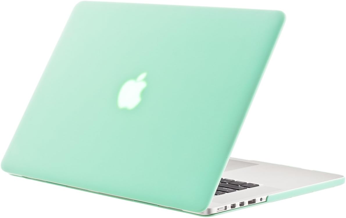 Kuzy - Older MacBook Pro 15.4 inch Case Model A1398 with Retina Display Soft Touch 15 inch Plastic Hard Shell Cover - Mint Green