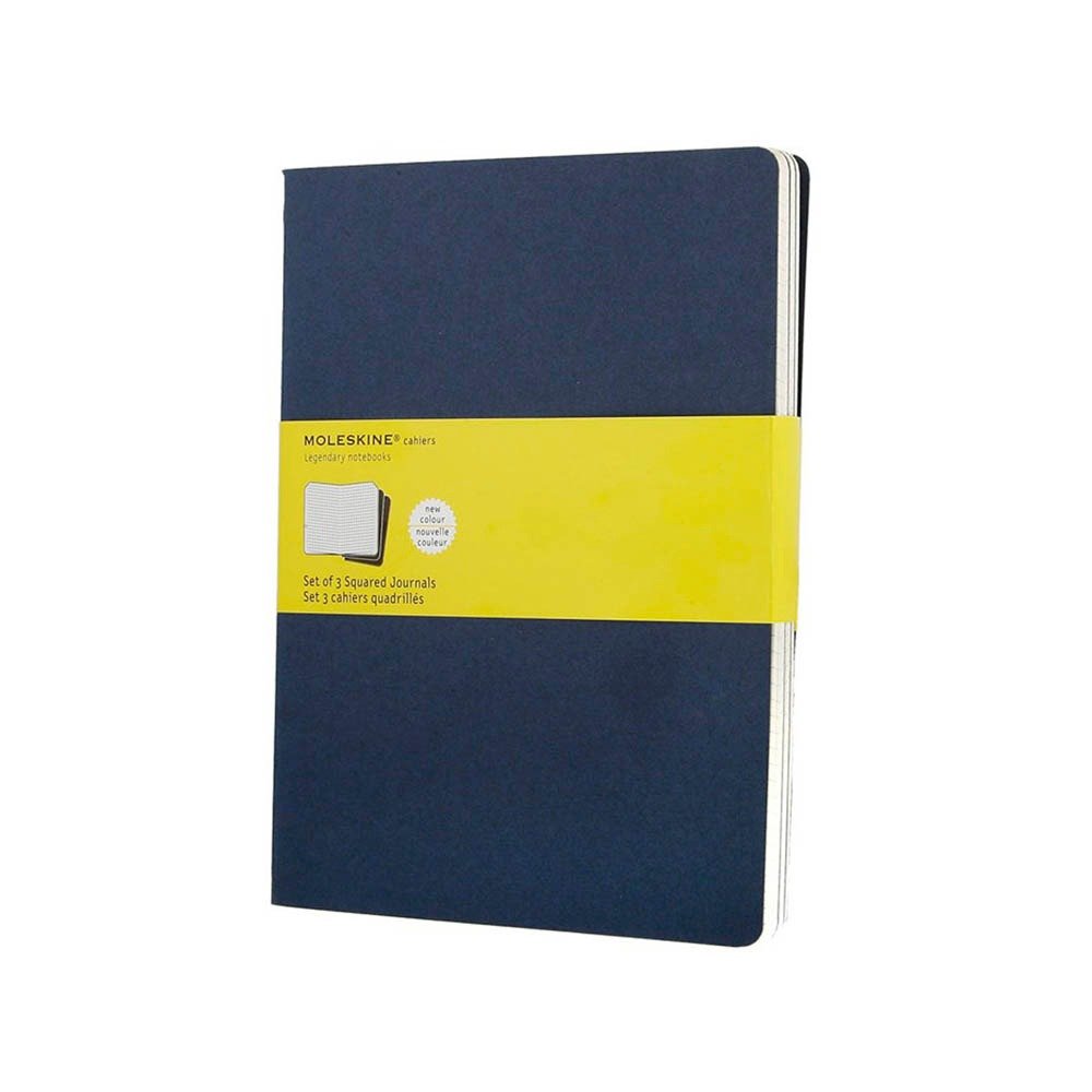 Moleskine Squared Cahier Xl - Navy Cover (3 Set)