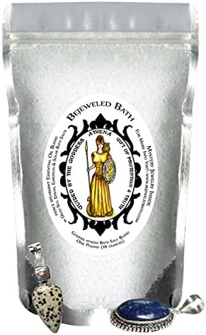 Goddess Athena Fierce Spearmint Essential Oil Bath Salts &amp; Jewelry Inside