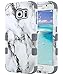 ULAK Galaxy S6 Case, Shockproof Hybrid Case fit for Galaxy s6 3in1 Hard PC Soft Silicone Hybrid Protective Cover with Raised Bevel Impact Protection for Samsung Galaxy S6 G920A, G920T-Artistic Marble