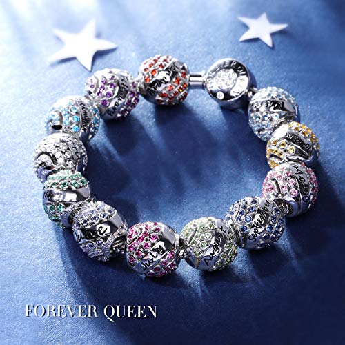 3 Forever+Queen+Birthstone+Bracelet+Sterling