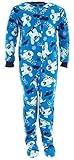 Komar Kids Big Boys' Blue Yeti Footed Pajamas