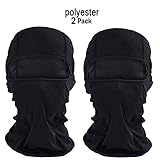 Purjoy [2-Pack] Wind-Resistant Balaclava Ski Mask Face Mask Motorcycle Tactical Balaclava Hood(Black+Black)