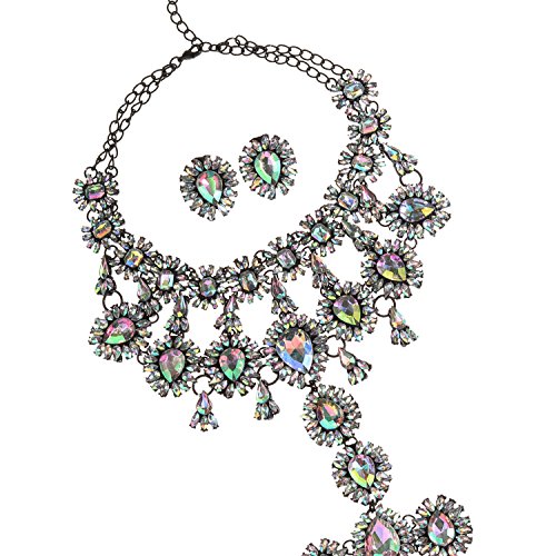 Crystal Rhinestone Body Chain with Earrings Set Women Novelty Necklace 1 PC with Holylove Gift Box - BN201713Crystal - Thumbnail 4