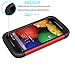 Motorola Moto E Case, Moto E 1st Gen Case, Tekcoo(TM) [Tmajor Series] [Red/Black] Shock Absorbing Hybrid Rubber Grip Plastic Impact Defender Rugged Slim Hard Case Cover Shell for Moto E 2014