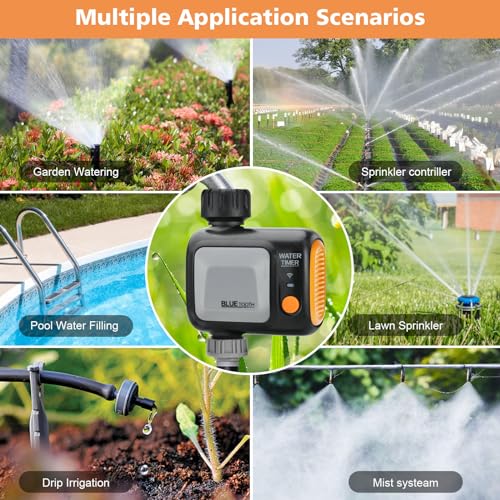 Johgee WiFi Watering Timer, Automatic Watering Timer with WiFi Hub, APP and Voice Control, Programmable Irrigation Timer and Remote Watering for Garden, Lawn