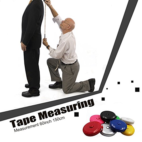 3 Pack Tape Measure 150 cm 60 Inch Push Button Tape Body Measuring Soft Retractable for Sewing Double-Sided Tailor Cloth Ruler (Pink Purple Sky Blue) by BUSHIBU