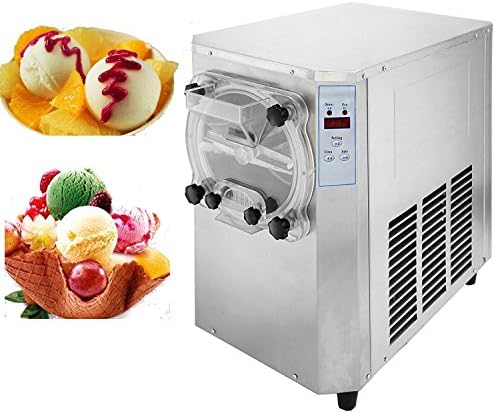 Foodkingdom Commercial Hard Ice Cream Machine 1500W Ice Cream Machine Digital Display Ice Cream Maker Machine Stainless Steel 15-22L/H for Restaurant Coffee Shop