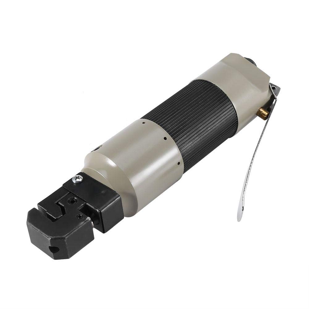 Taidda 2 in 1 Pneumatic Straight Punch Flange Tool, 5mm Hole, 1/4" 4.00cfm 90psi, Edge Setter, Hole Punch, Crimping Tool, Plastic, Metal, Black with metallic finish, Rubber Handle