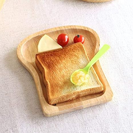 Amazon Co Jp Cerapockke ナチュラルウッド 食パンプレート 中皿 取り皿 プレート オシャレ皿 パン皿 モーニングプレート トレー 木製 ウッドプレート 木の食器 木製食器 ホーム キッチン