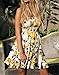 JINTING Women's Strapless Boho Lemon Print Beach Party Swing Mini Dress Summer Sundress Size M (Yellow)
