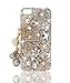 NOVA CASE Glamour Series 3D Bling Crystal iPhone Case for iPhone 5/5S - Floral Coco Bag (Package Includes: Soft Pouch, Screen Protector, Extra Crystals)