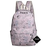 xhorizon FL1 Cute Preschool Book Bag Girls Laptop Backpack for Kids Daypack Rucksack, Paris-Purplish-red
