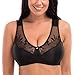 Delimira Women's Embroidered Full Coverage Wire Free Soft Cups Minimizer Bra