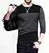 Yong Horse Men's Summer Contrast Color Stitching Crew Neck Long Sleeve Basic T-Shirt Top