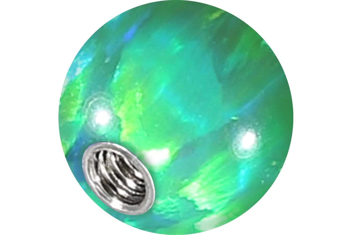 PIERCINGLINE® Synthetic Opal Balls with Inner Threads Made of Surgical Steel, Opal,