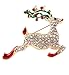 NLCAC Xmas Pin Brooch Crystal Cluster Gold Tone Holiday Banner Merry Christmas