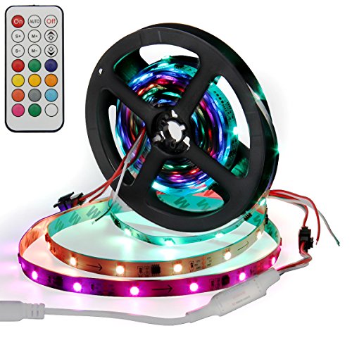 SUPERNIGHT IC 2811 Strip Light Individual Programmable Addressable 16.4ft 5050 RGB Dream Color 150led Rope Lights (Non-waterproof) with Remote Controller