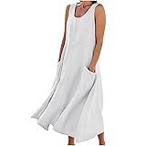 Women's Summer Cotton Linen Long Dress Sleeveless
