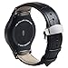 V-MORO Gear S2 Bands Genuine Leather Crocodile Pattern Replacement Band with Metal Adapters Clasp Butterfly Buckle for Samsung Gear S2 Smart Watch (Leather Black)