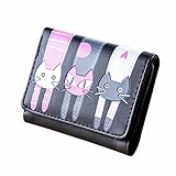 Hot Sale! Women Wallet,Canserin Women's Cat Pattern Coin Purse Short Wallet Card Holders Handbag (Black)