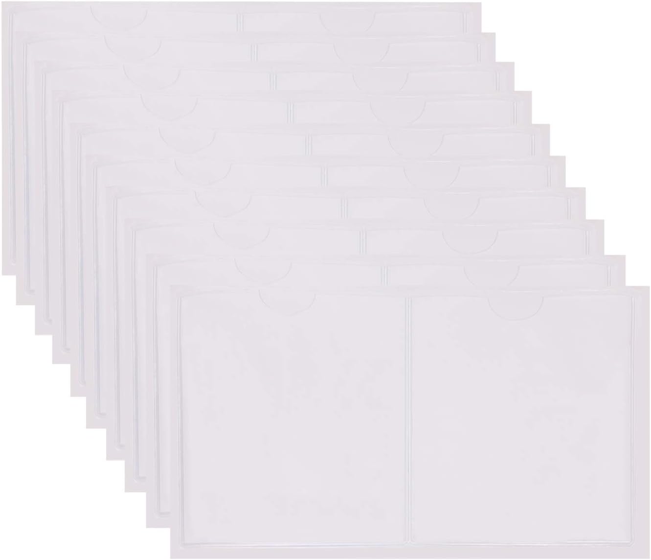 Tupalizy 20PCS SelfAdhesive Index Card Pockets with Top Open for Loading Clear