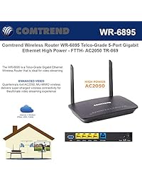 Comtrend Router inalámbrico Telco wr 6895 (400 mw), Gigabit Switch de Alta Potencia de 5 puertos