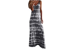 BAGELISE Women's Maxi Dress Summer Casual Sundress Sleeveless Long Dresses Hawaiian Beach Maxi Dress