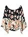 Persun Women Black Floral Off Shoulder Batwing Sleeve Blouse, Small