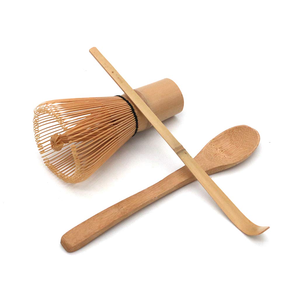 POFET Matcha Whisk Tea Set,Handmade Japanese Tea Ceremony Set Bamboo Matcha Tea Whisk, Tea Scoop and Small Tea Spoon 3PCS/Set