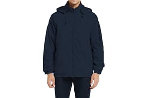 MADHERO Mens Lightweight Windbreaker Waterproof Rain Jacket with Removable Hood