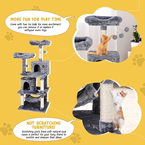 Cat Tree Cat Tower for Indoor Cats 57Inch Cat Condo Cat Bed Furniture