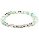 cusurlove Inspirational Christian Bracelet for Women, 18K Gold Plated Bible Verse Jewelry with Amazonite Beads, Religious Faith Gift for Mom, Daughter, Sister, Friend