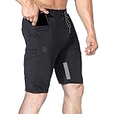 BROKIG Mens Thighs Mesh Gym Workout Shorts, Bodybuilding Slim Athletic Running Shorts for Men with Zipper Pockets
