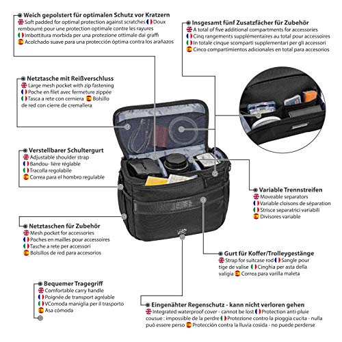 PEDEA SLR-Kameratasche "Guard" Schultertasche Messenger Kameratasche Umhängetasche Kamera Tasche mit Regenschutz, Tragegurt und Zubehörfächern – Bild 5