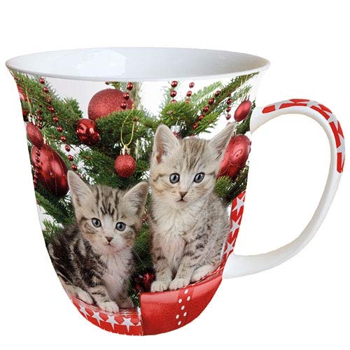Ambiente Fine Bone China Christmas Mug 0.4 Litre Christmas Kitten